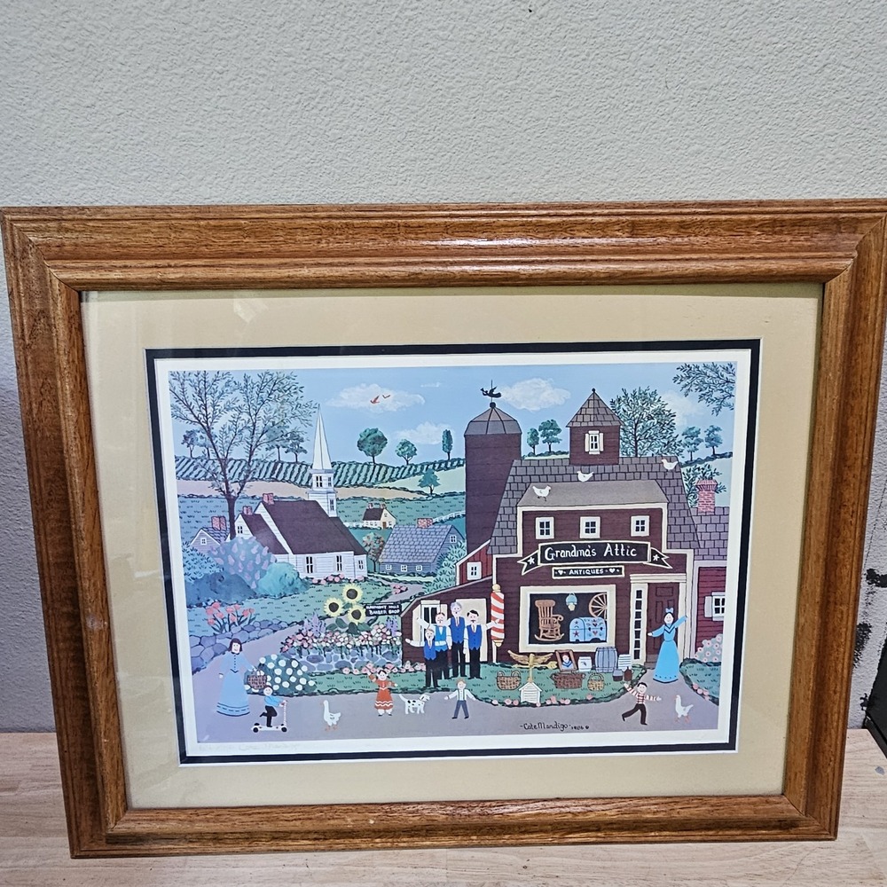 Signed Cate Mandigo - American Primitive - "Grandma's Attic"- Art Print 636/750
